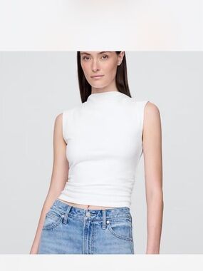 GAP Modern Funnel Neck Ruched Tank Top